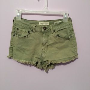 Green Jean Shorts
